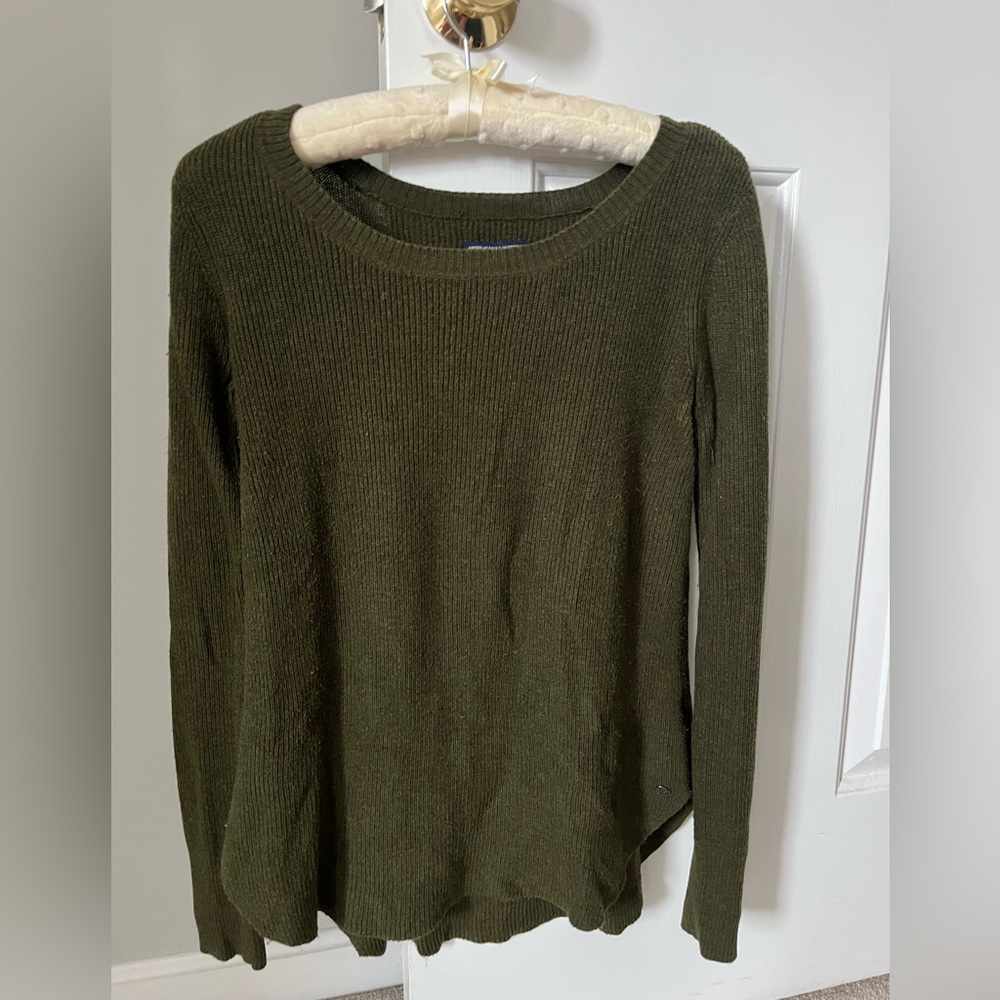 American Eagle Outfitters Olive Crew Neck Sweater